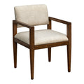 Upholstered Dining Chairs With Arms Set Of 2 Beige Polyester
