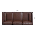 Small Sofa Couch 76.97 In . Brown 3 Seat Comfy Couches For Living Room, Mid Century Modern Couch With Iron Wood Structuresoft Cushion Sofa For Home Office Apartment Brown Foam Pu