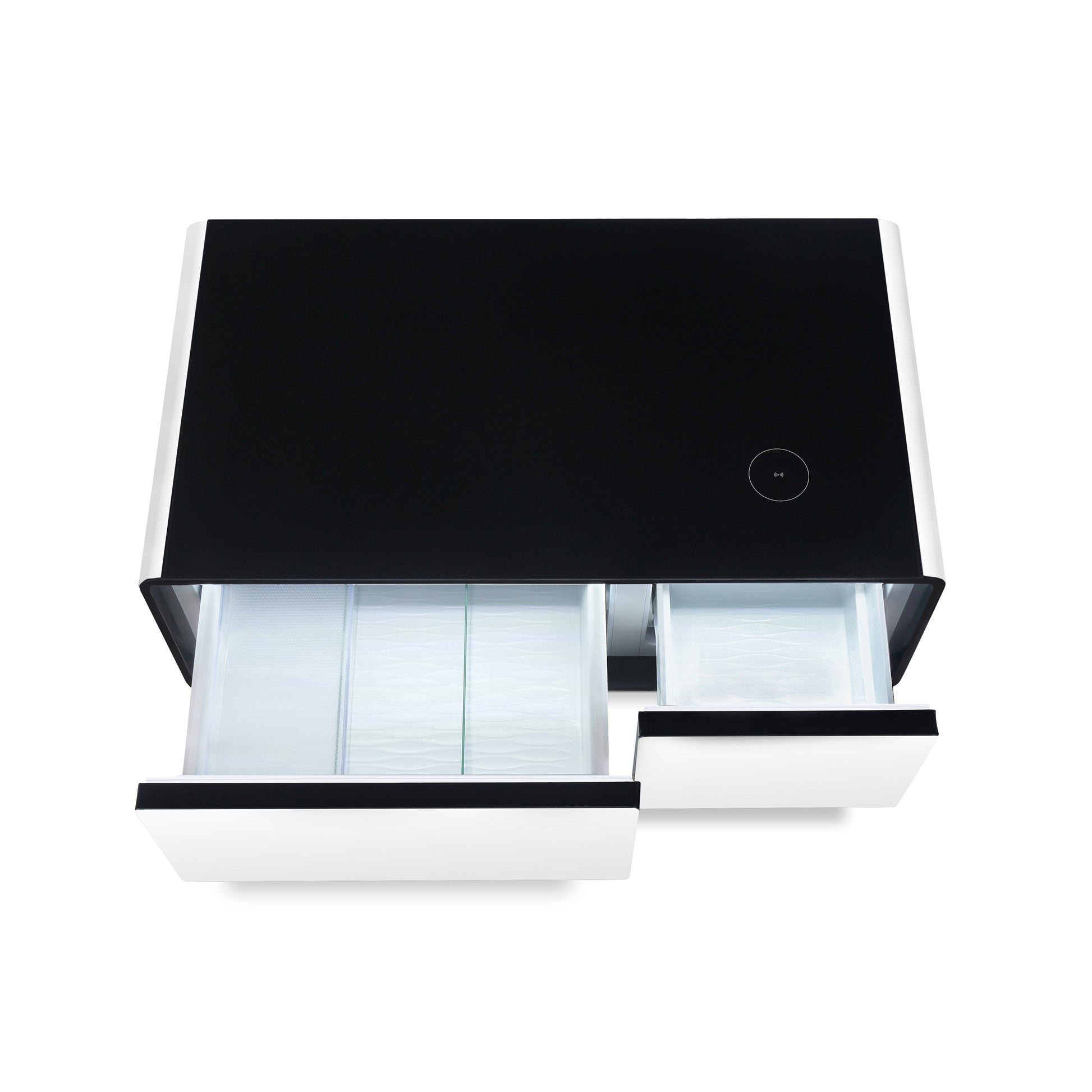Modern Smart Coffee Table With Built In Fridge, Outlet Protection,Wireless Charging, Mechanical Temperature Control, Power Socket, Usb Interface And Ice Water Interface, White White Built In Outlets Or Usb Primary Living Space Luxury,Modern Freestanding