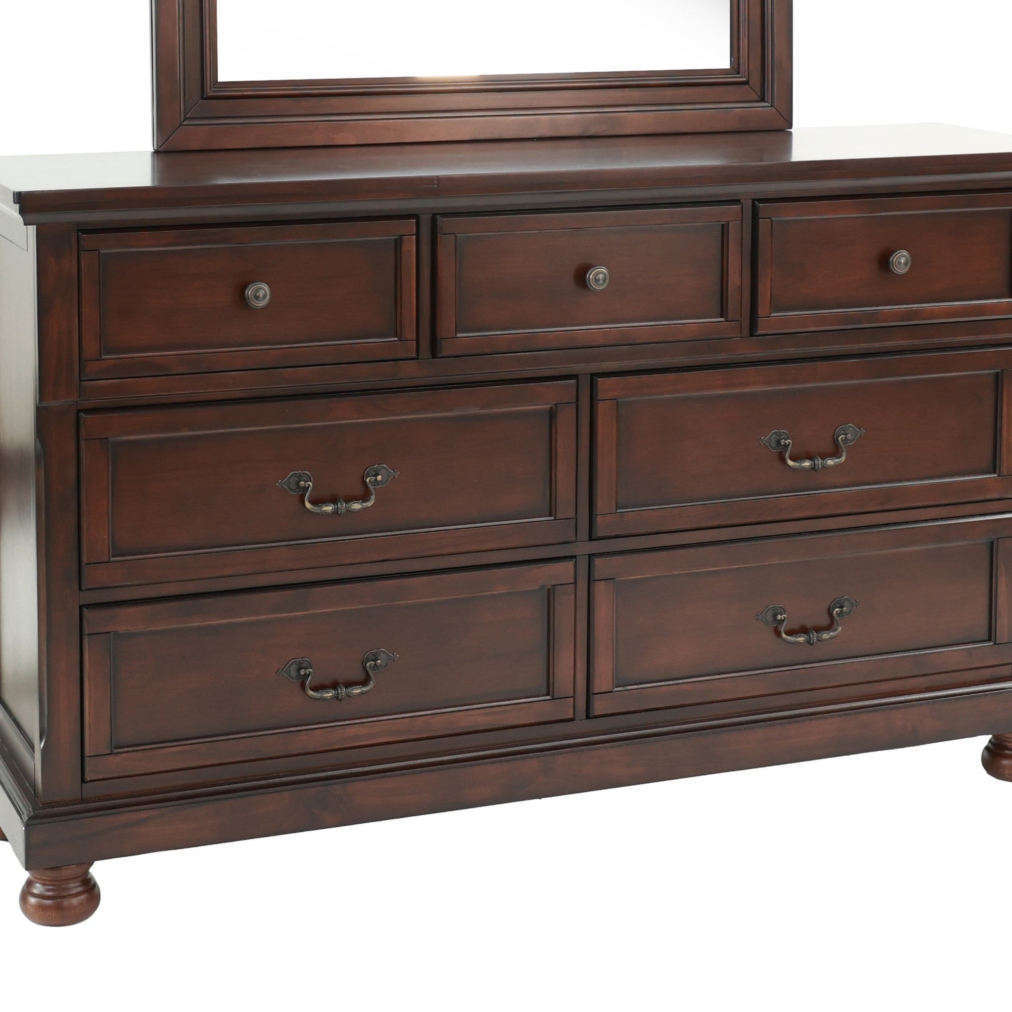 Dresser In Antique Cherry Dark Brown Wood