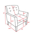Fabric Accent Chair For Living Room, Bedroom Button Tufted Upholstered Comfy Reading Accent Chairs Sofa Beige Beige Brown Primary Living Space American Design Foam Fabric