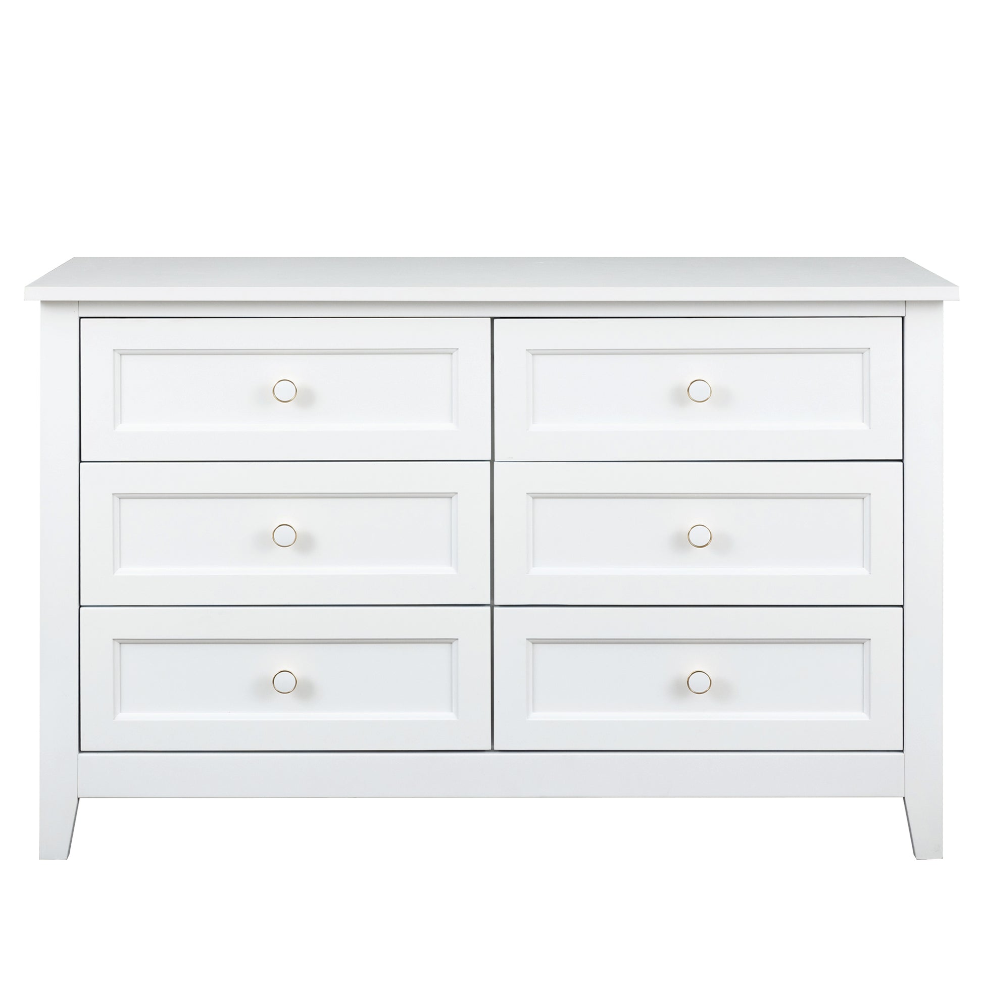 Solid Wood Spray Painted Drawer Dresser Bar,Buffet Tableware Cabinet Lockers Buffet Server Console Table Lockers, Retro Round Handle, Applicable To The Dining Room, Living Room,Kitchen Corridor,White 5 Or More Drawers White Primary Living Space Solid
