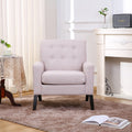 Fabric Accent Chair For Living Room, Bedroom Button Tufted Upholstered Comfy Reading Accent Chairs Sofa Beige Beige Brown Primary Living Space American Design Foam Fabric
