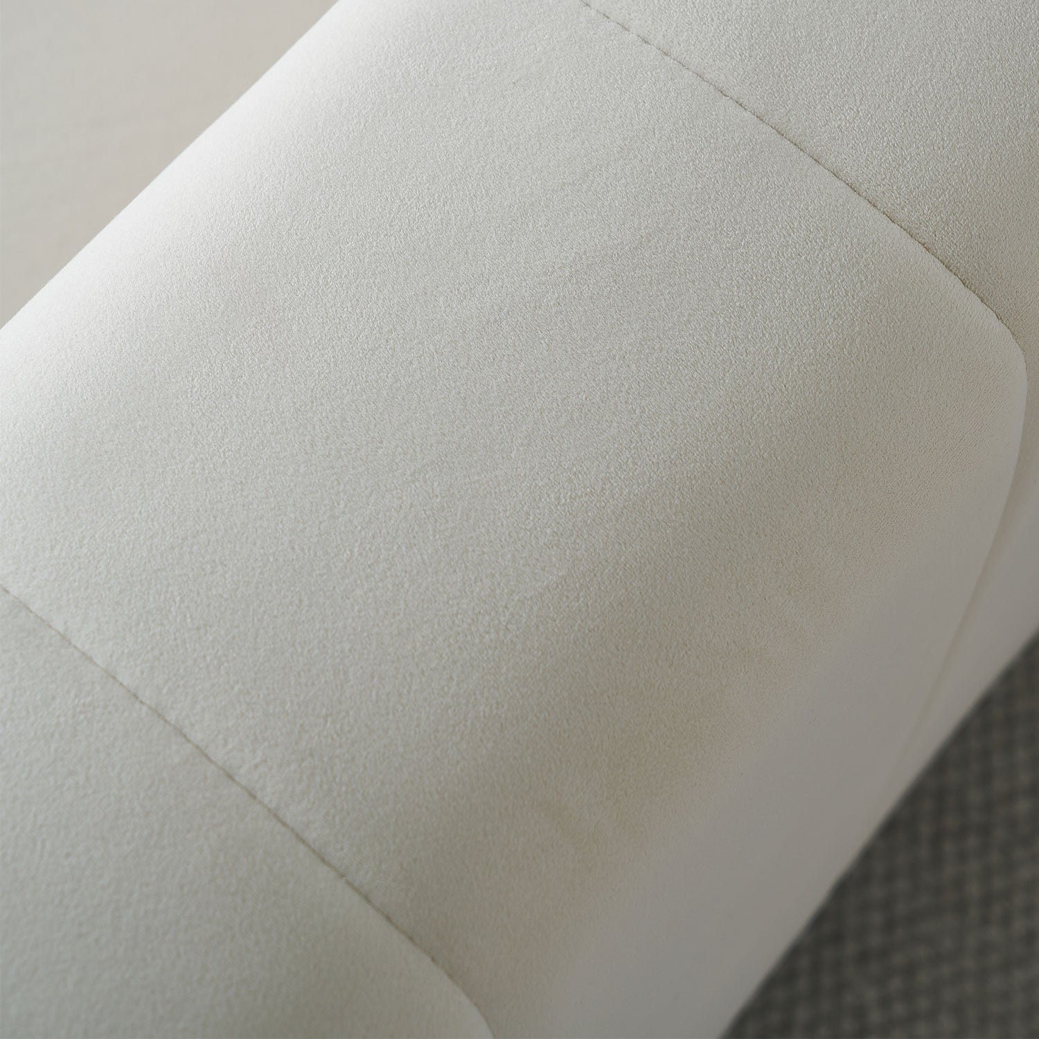 Modern Velvet Sofa 85.04 Inch For Living Room Beige Color Beige Foam Velvet