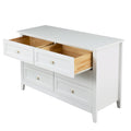 Solid Wood Spray Painted Drawer Dresser Bar,Buffet Tableware Cabinet Lockers Buffet Server Console Table Lockers, Retro Round Handle, Applicable To The Dining Room, Living Room,Kitchen Corridor,White 5 Or More Drawers White Primary Living Space Solid