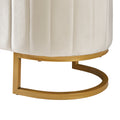 Elegant Upholstered Velvet Storage Ottoman With Button Tufted,Storage Bench With Metal Legs For Bedroom,Living Room,Fully Assembled Except Legs,Beige Beige Velvet