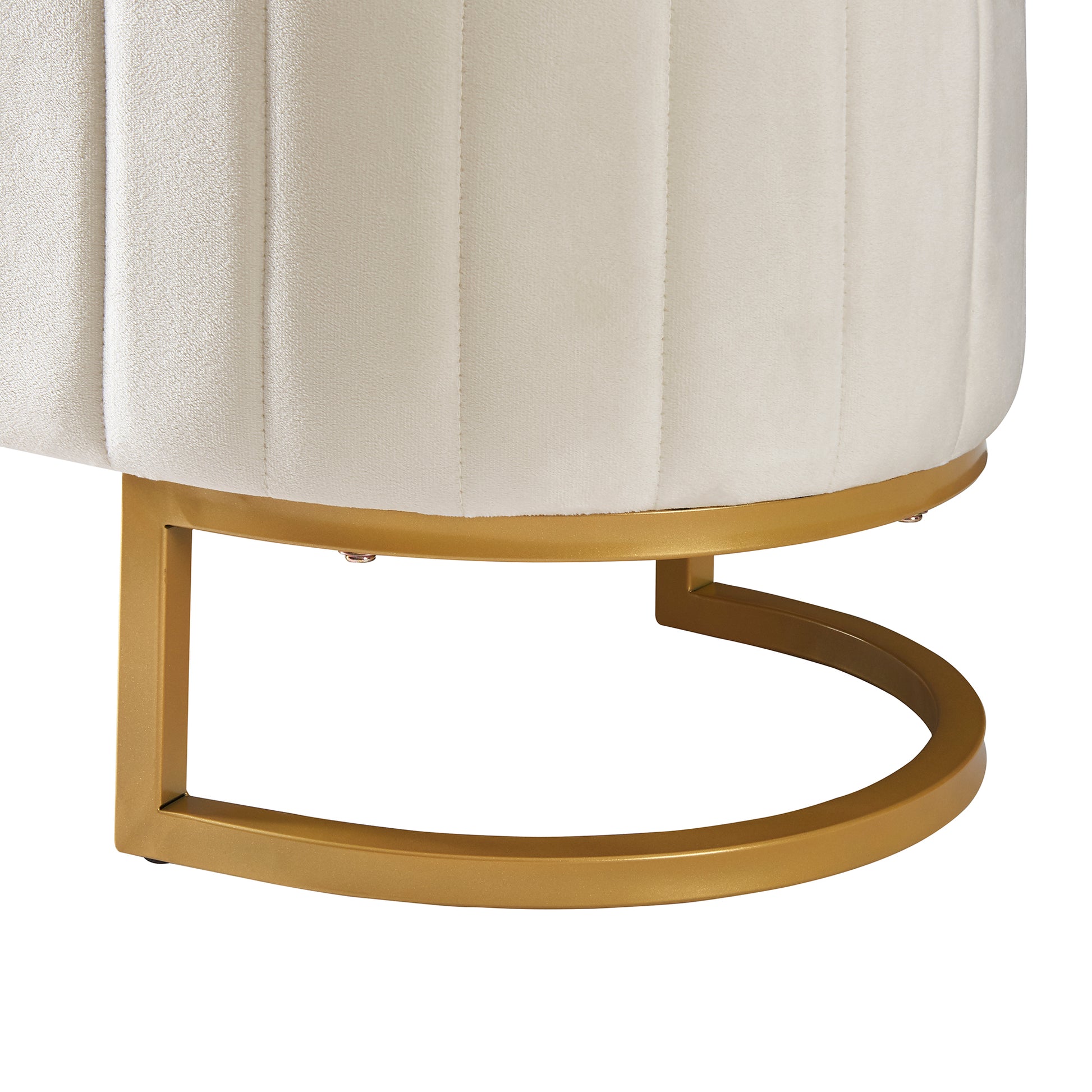 Elegant Upholstered Velvet Storage Ottoman With Button Tufted,Storage Bench With Metal Legs For Bedroom,Living Room,Fully Assembled Except Legs,Beige Beige Velvet