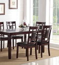 Modern Contemporary 7Pc Dining Set Espresso Finish Unique Eyelet Back 6X Side Chairs Cushion Seats Dining Room Furniture Brown Wood Dining Room Birch Rectangular Dining Table With Chair Wood Wood Brown Seats 6 60 Inches Contemporary,Modern,Transitional 4