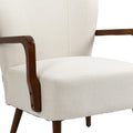 Coolmore Wood Frame Armchair, Modern Accent Chair Lounge Chair For Living Room Beige Linen