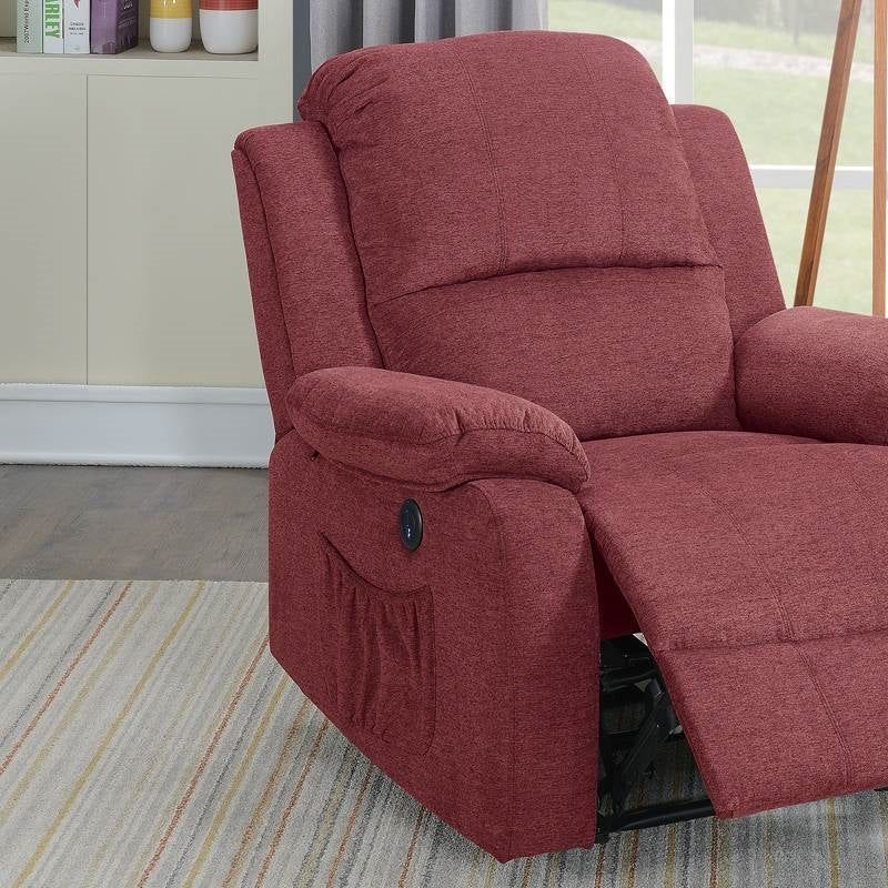 Power Recliner In Paprika Red Red Velvet