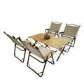Multi Function Foldable And Portable Dining Set, 1 Dining Table & 4 Folding Chairs, Indoor And Outdoor Universal ,Natural Natural Wood