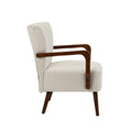 Coolmore Wood Frame Armchair, Modern Accent Chair Lounge Chair For Living Room Beige Linen