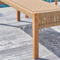 Mauricio Golden Oak Acacia Wood Mixed Strapped Rattan Garden Bench Light Brown Wood Acacia Wood