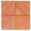 Dashiell 12 Diagonal Slat Eucalyptus Interlocking Deck Tile Set Of 10 Tiles Natural Wood Wood Eucalyptus