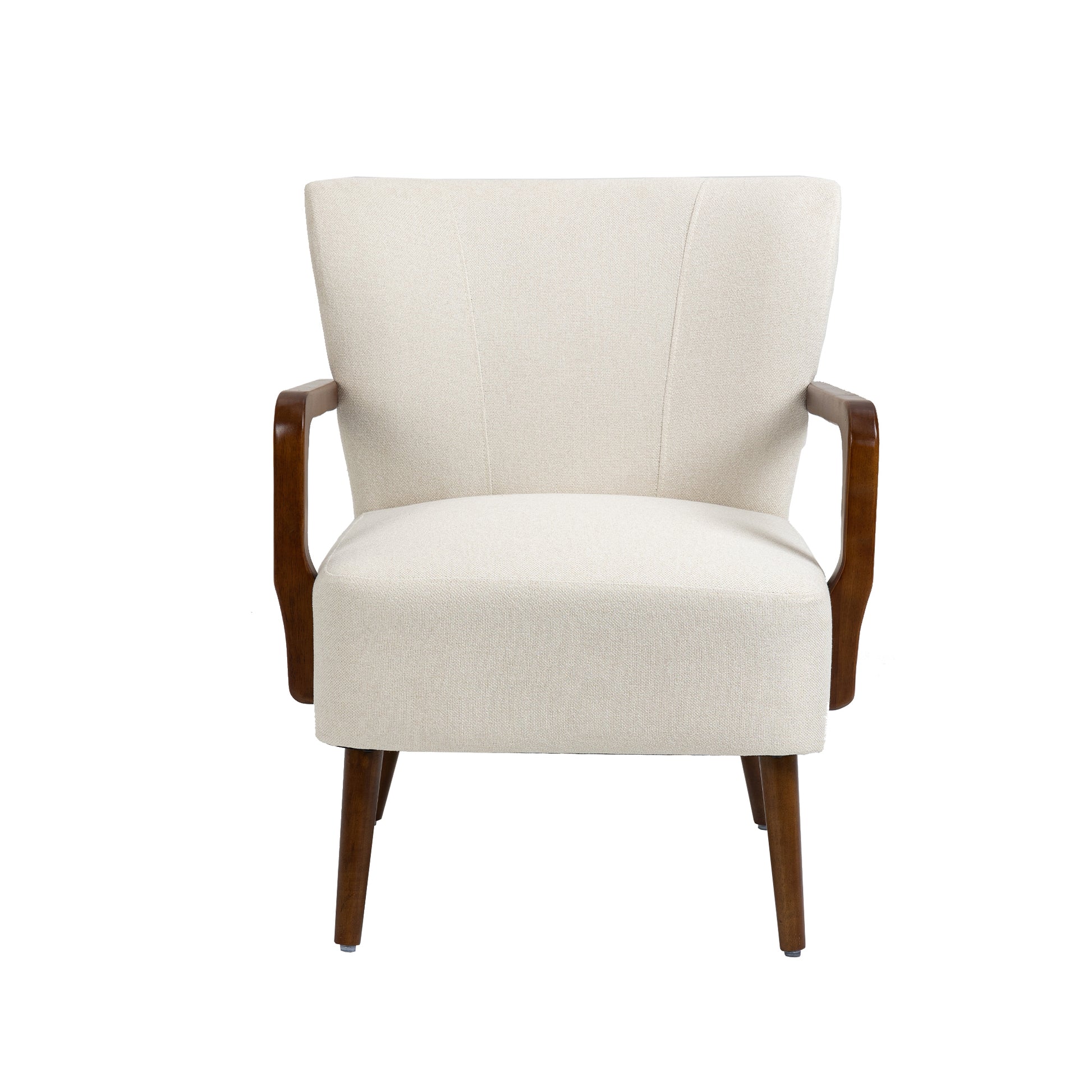 Coolmore Wood Frame Armchair, Modern Accent Chair Lounge Chair For Living Room Beige Linen