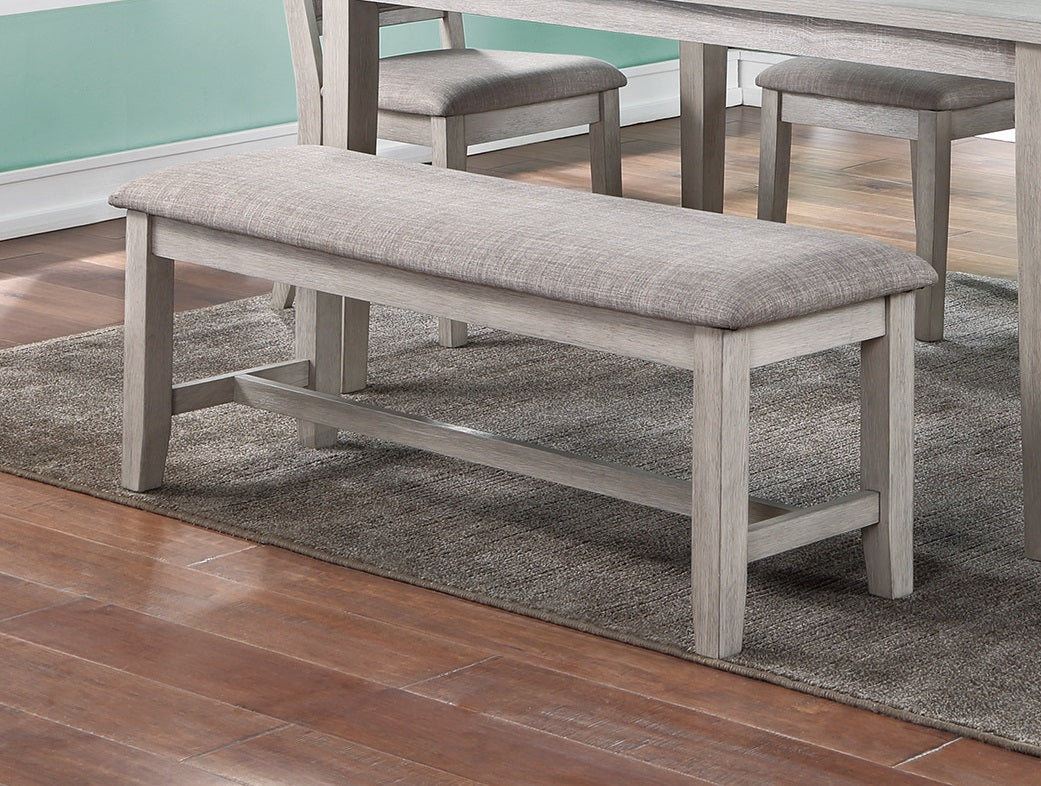 Contemporary Dining 6Pc Set Table W 4X Side Chairs And Bench Natural Finish Padded Cushion Seats Chairs Rectangular Dining Table Dining Room Furniture Wood Dining Room Bench Seating Rubberwood Rectangular Dining Table With Chair And Bench Upholstered