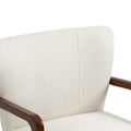 Coolmore Wood Frame Armchair, Modern Accent Chair Lounge Chair For Living Room Beige Linen