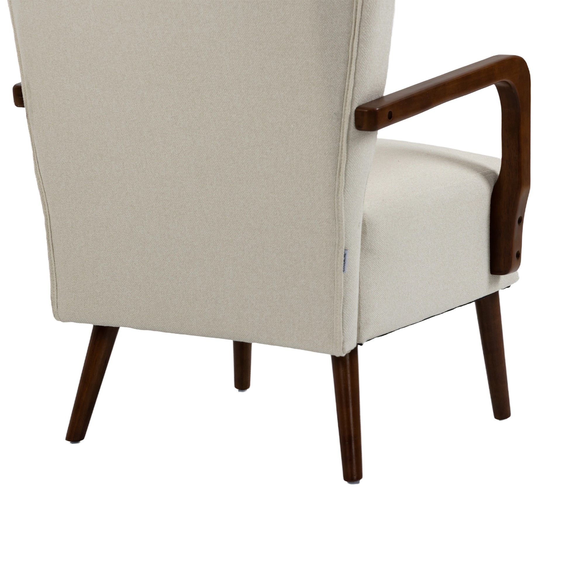 Coolmore Wood Frame Armchair, Modern Accent Chair Lounge Chair For Living Room Beige Linen