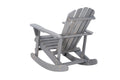 Adirondack Rocking Chair Solid Wood Chairs Finish Outdoor Furniture For Patio, Backyard, Garden Gray Gray Wood Wood
