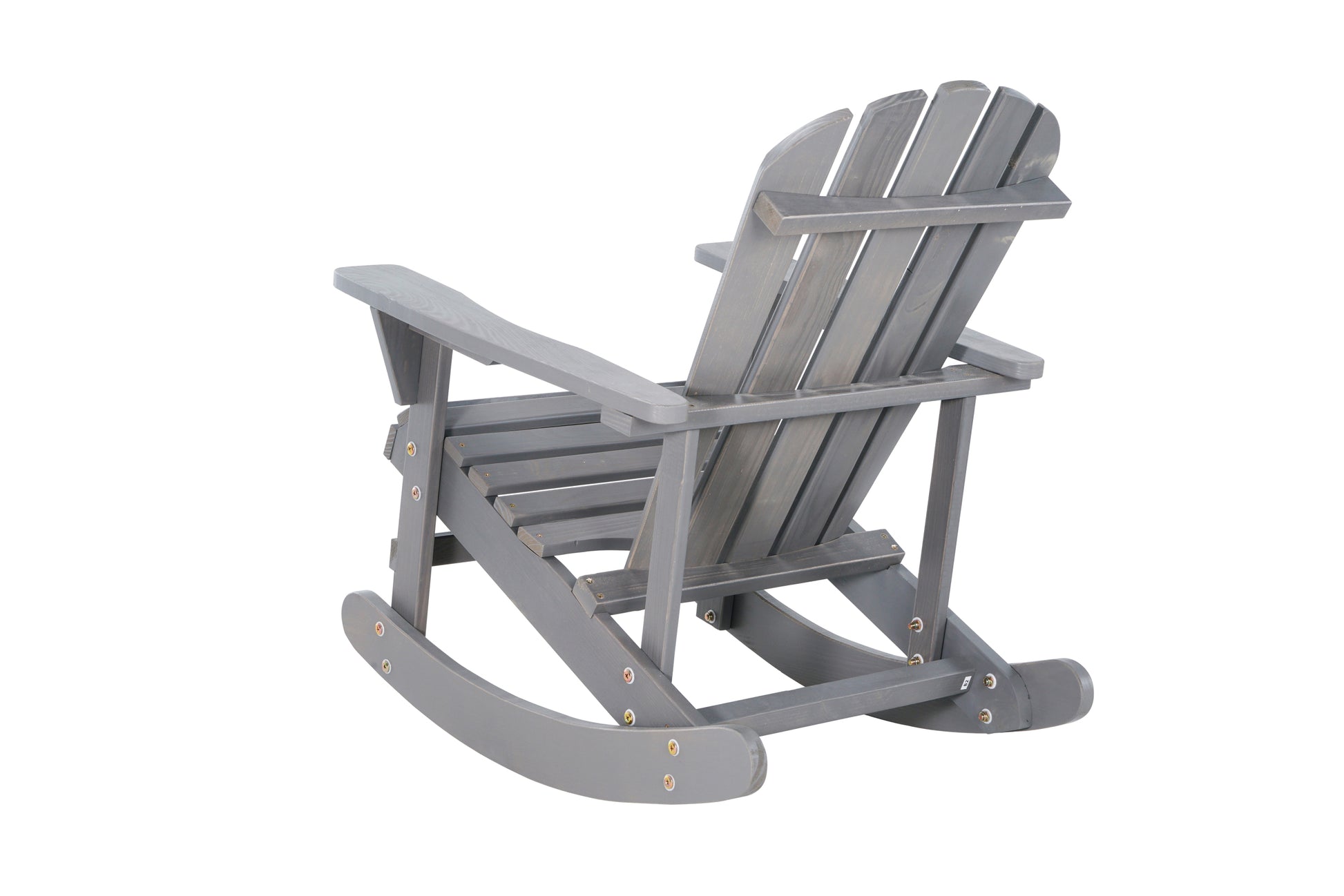 Adirondack Rocking Chair Solid Wood Chairs Finish Outdoor Furniture For Patio, Backyard, Garden Gray Gray Wood Wood