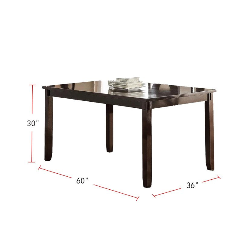 Dining Room Furniture Casual Modern 6Pc Set Dining Table 4X Side Chairs And A Bench Rubberwood And Birch Veneers Espresso Finish Brown Wood Dining Room Bench Seating Birch Rectangular Dining Table With Chair And Bench Wood Wood Espresso Seats 6 60 Inches