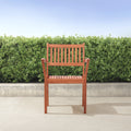 Caladesi Reddish Brown Wood Coastal Stackable Patio Armchair Set Of 2 Natural Wood Wood Eucalyptus