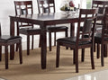 Modern Contemporary 7Pc Dining Set Espresso Finish Unique Eyelet Back 6X Side Chairs Cushion Seats Dining Room Furniture Brown Wood Dining Room Birch Rectangular Dining Table With Chair Wood Wood Brown Seats 6 60 Inches Contemporary,Modern,Transitional 4