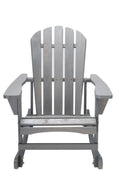 Adirondack Rocking Chair Solid Wood Chairs Finish Outdoor Furniture For Patio, Backyard, Garden Gray Gray Wood Wood