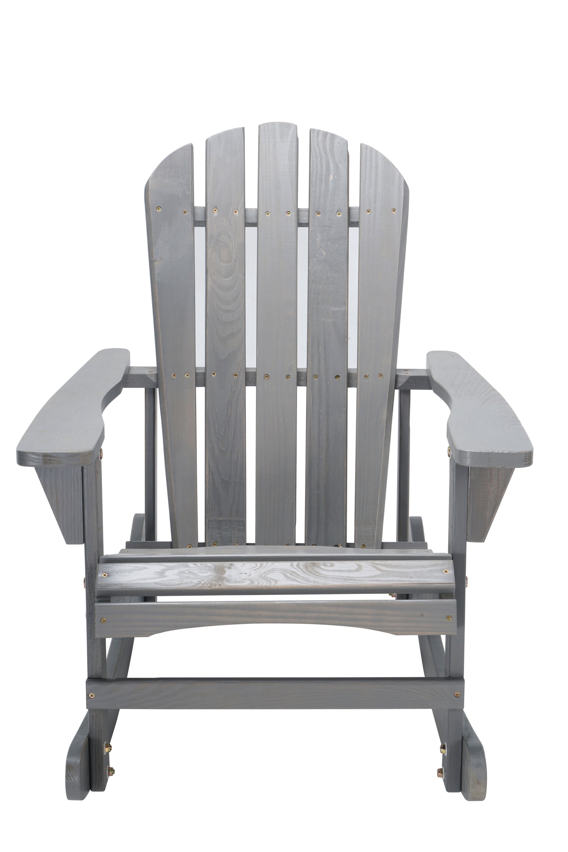 Adirondack Rocking Chair Solid Wood Chairs Finish Outdoor Furniture For Patio, Backyard, Garden Gray Gray Wood Wood
