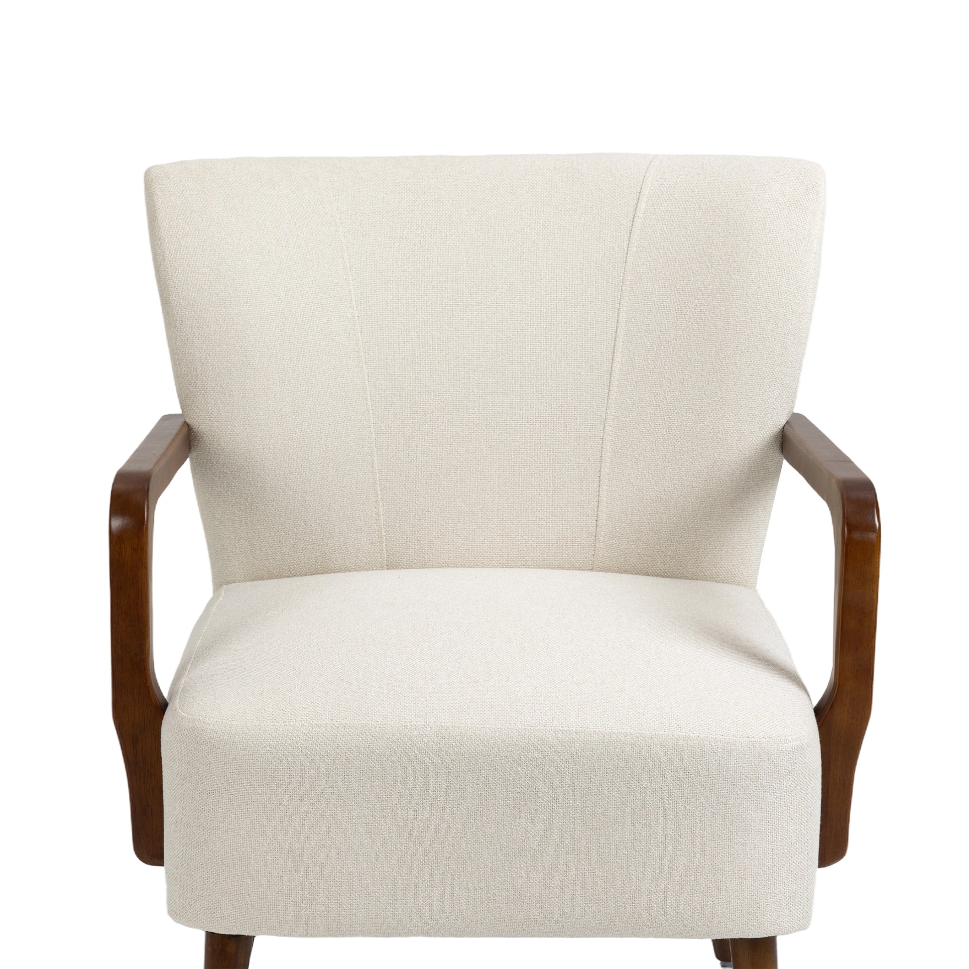 Coolmore Wood Frame Armchair, Modern Accent Chair Lounge Chair For Living Room Beige Linen