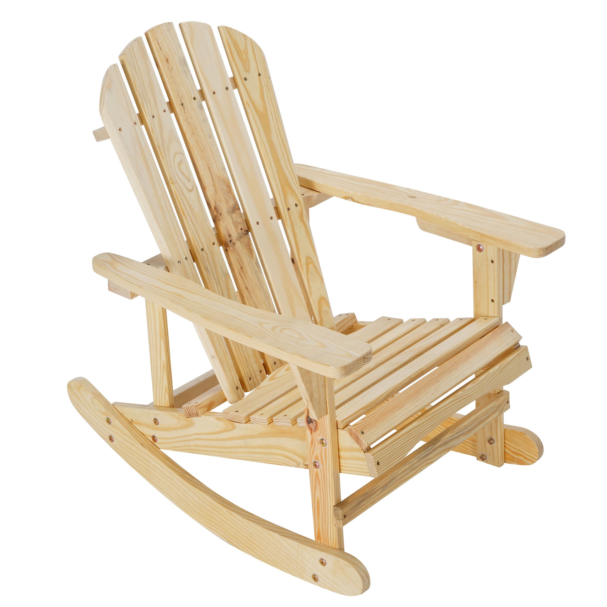 Adirondack Rocking Chair Solid Wood Chairs Finish Outdoor Furniture For Patio, Backyard, Garden Natual Natural Wood Wood