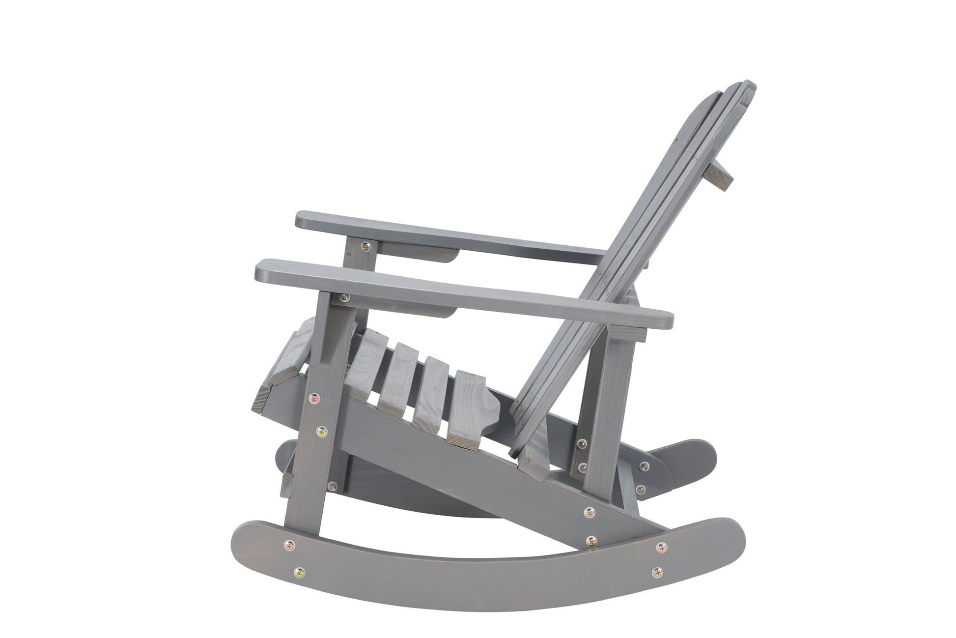 Adirondack Rocking Chair Solid Wood Chairs Finish Outdoor Furniture For Patio, Backyard, Garden Gray Gray Wood Wood