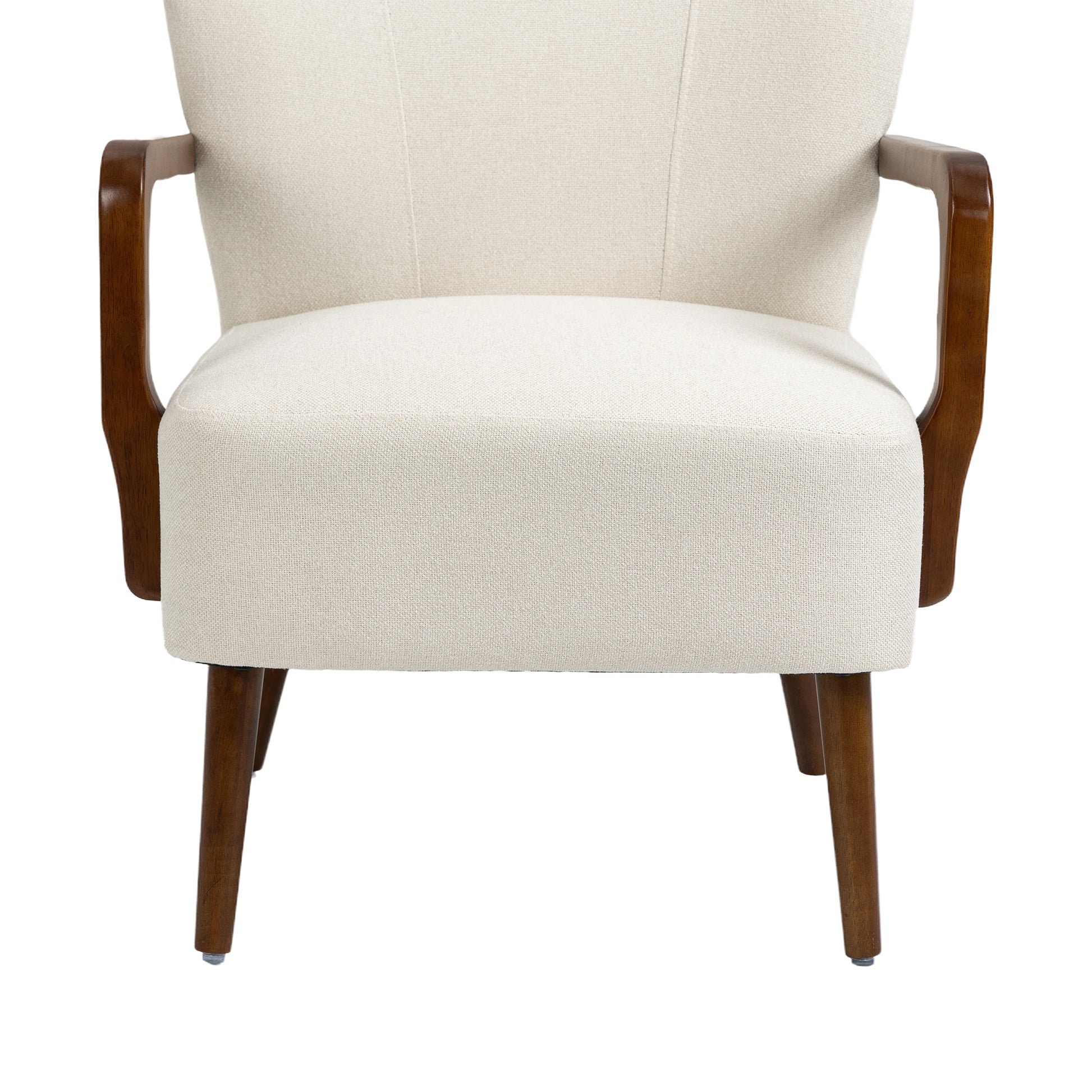 Coolmore Wood Frame Armchair, Modern Accent Chair Lounge Chair For Living Room Beige Linen