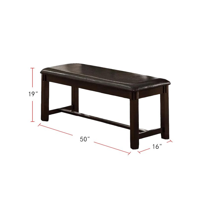 Dining Room Furniture Casual Modern 6Pc Set Dining Table 4X Side Chairs And A Bench Rubberwood And Birch Veneers Espresso Finish Brown Wood Dining Room Bench Seating Birch Rectangular Dining Table With Chair And Bench Wood Wood Espresso Seats 6 60 Inches