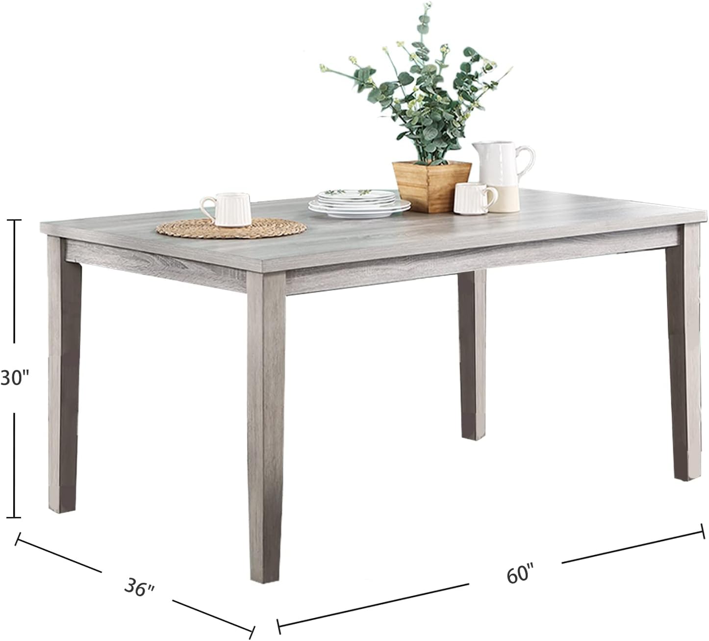 Contemporary Dining 6Pc Set Table W 4X Side Chairs And Bench Natural Finish Padded Cushion Seats Chairs Rectangular Dining Table Dining Room Furniture Wood Dining Room Bench Seating Rubberwood Rectangular Dining Table With Chair And Bench Upholstered