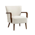 Coolmore Wood Frame Armchair, Modern Accent Chair Lounge Chair For Living Room Beige Linen