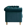Chesterfield Velvet Sofa 84.65 Inch For Living Room Green Color Green Velvet Wood Primary Living Space Tufted Back Modern Rolled Arms Foam Velvet 3 Seat