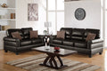 Espresso Faux Leather 2Pc Sofa Set Sofa And Loveseat Elegant Plush Contemporary Couch Living Room Furniture Espresso Espresso Faux Leather Wood Primary Living Space Cushion Back Classic,Contemporary,Modern Rolled Arms Foam Bonded Leather 5 Seat