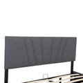 Queen Upholstered Platform Bed With Lifting Storage, Queen Size Bed Frame With Storage And Tufted Headboard,Wooden Queen Platform Bed For Kids Teens Adults,No Box Spring Needed Queen, Grey Box Spring Not Required Queen Grey Wood Bedroom American Design