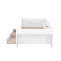 Twin Size Daybed With Shelves, Drawers And Built In Charging Station, White White Pine