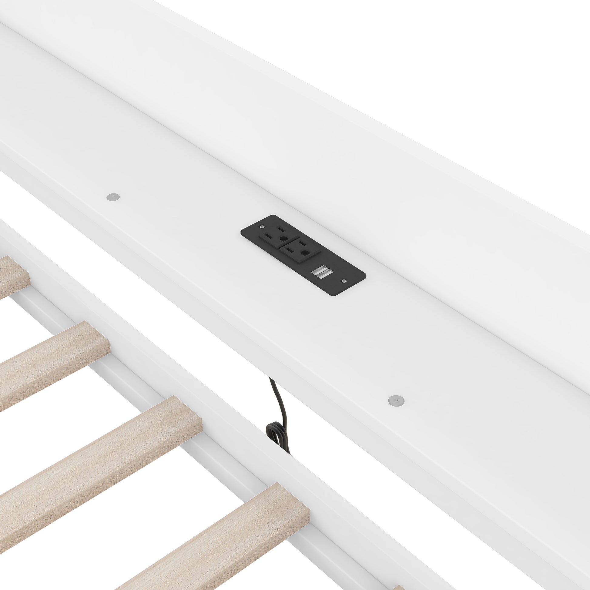 Twin Size Daybed With Shelves, Drawers And Built In Charging Station, White White Pine
