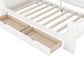Twin Size Daybed With Shelves, Drawers And Built In Charging Station, White White Pine