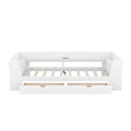 Twin Size Daybed With Shelves, Drawers And Built In Charging Station, White White Pine