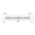 Twin Size Daybed With Shelves, Drawers And Built In Charging Station, White White Pine