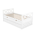 Multi Functional Daybed With Drawers And Trundle, White Box Spring Not Required Twin White Wood Daybeds Pine