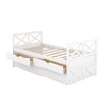 Multi Functional Daybed With Drawers And Trundle, White Box Spring Not Required Twin White Wood Daybeds Pine