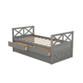 Multi Functional Daybed With Drawers And Trundle, Gray Box Spring Not Required Twin Gray Wood Pine Daybeds Pine