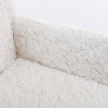 Office Chair,Artificial Rabbit Hair Home Office Chair With Golden Metal Base,Adjustable Desk Chair Swivel Office Chair,Vanity Chair Beige Beige Bedroom Foam Velvet
