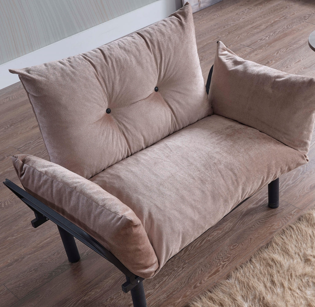 Sona Futon Beautiful Seat Beige Metal Metal