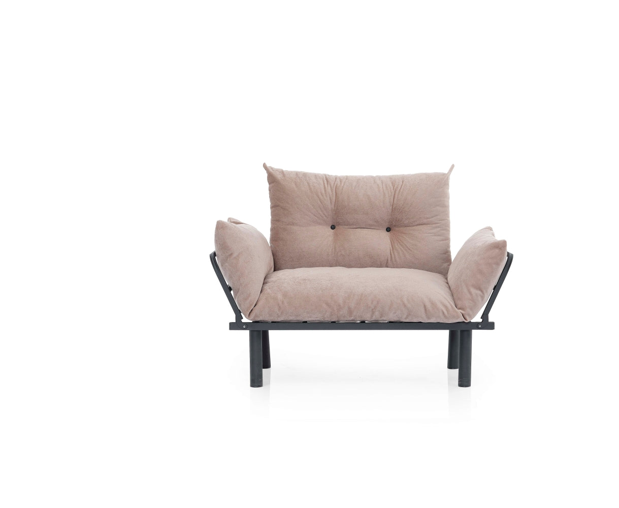 Sona Futon Beautiful Seat Beige Metal Metal